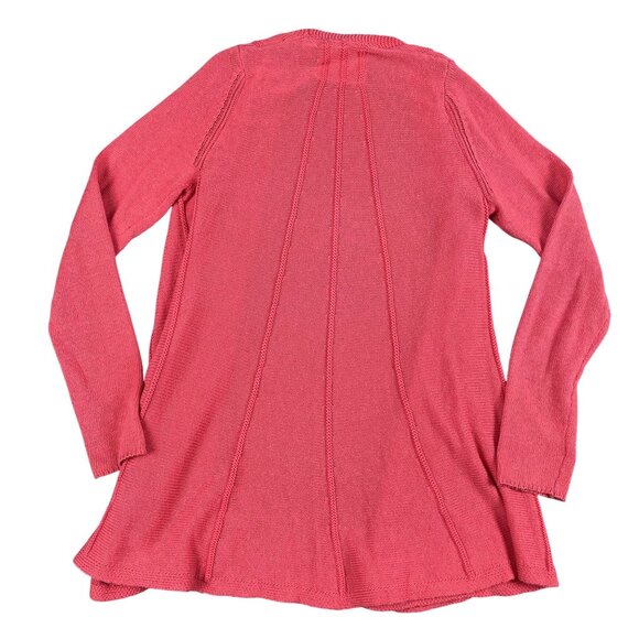Angel of the North Anthropologie Cashmere Blend Open Knit Coral Cardigan Sz Smal - Picture 2 of 4
